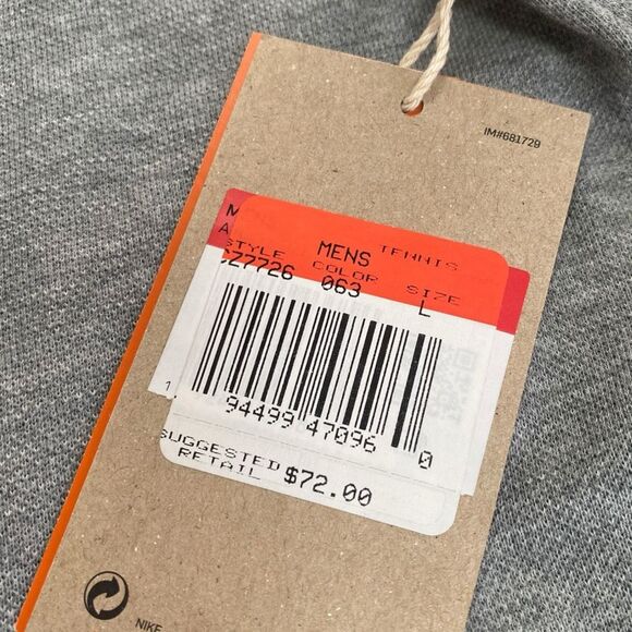 Nike Rafa Nadal “The Nike Fist Pump” Gray Polo Shirt CZ7726-063 Mens size L New - Picture 9 of 9